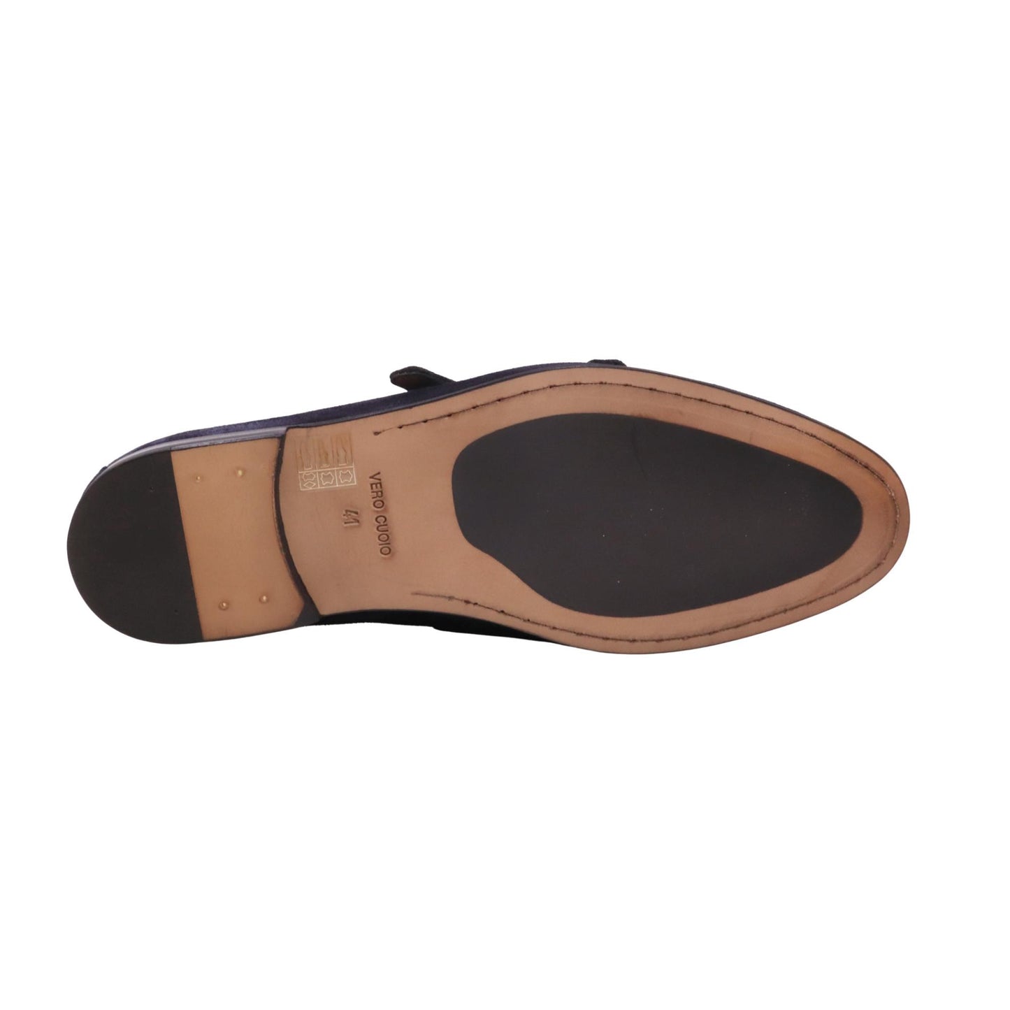 Triver Flight 464-07 Softy mocassino doppia fibbia uomo in camoscio blu 