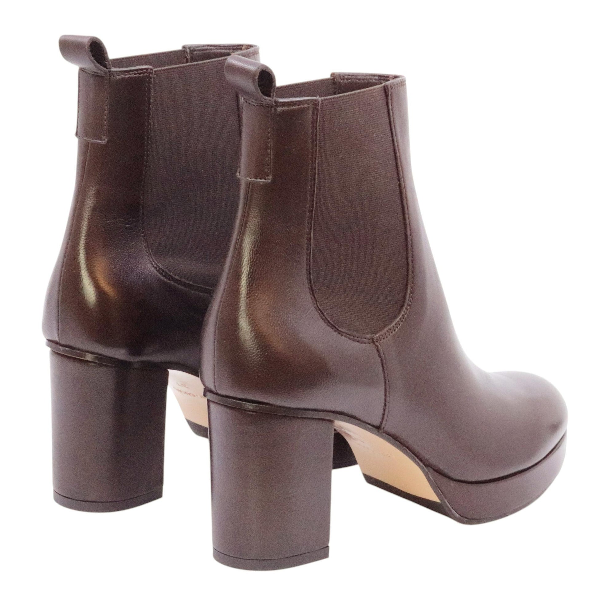 Triver Flight 776 01 stivaletto donna Chelsea in pelle marrone 