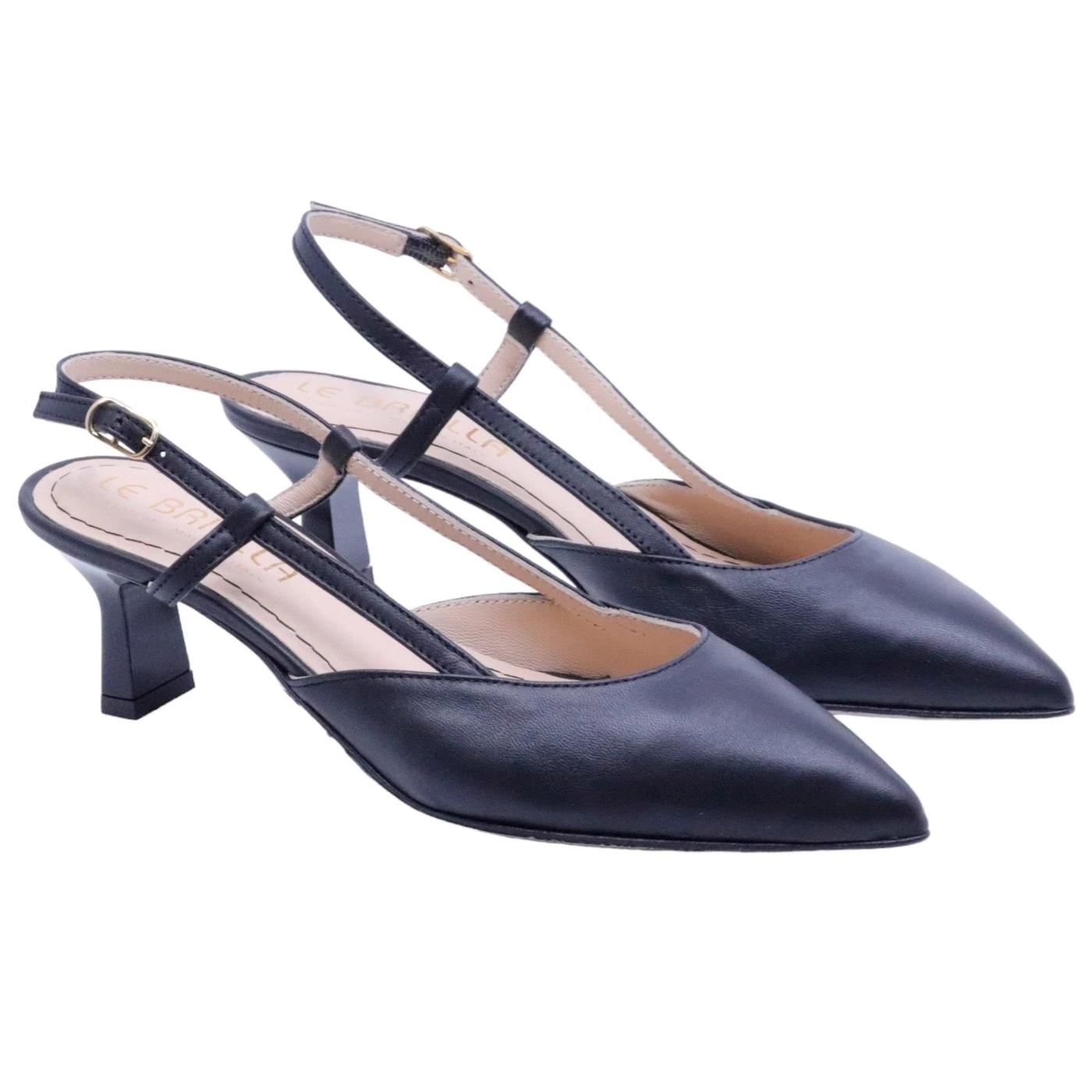 Slingback donna Le Briella Z897 in pelle nera 