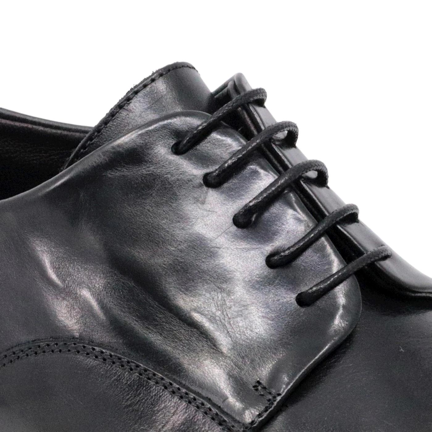 Crispiniano 6084 scarpa derby da uomo in pelle nera 