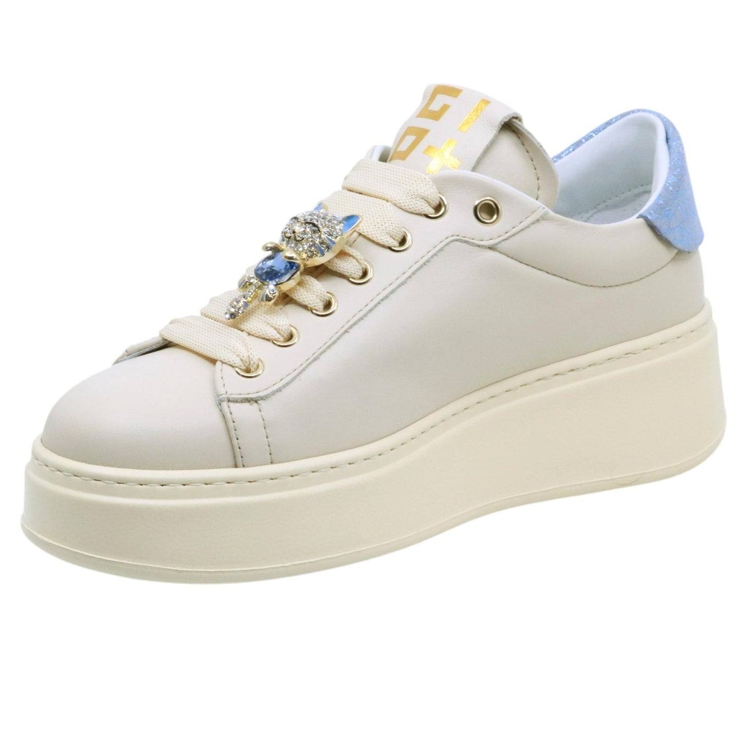 Sneaker donna Gio+ PIA312A in pelle beige 