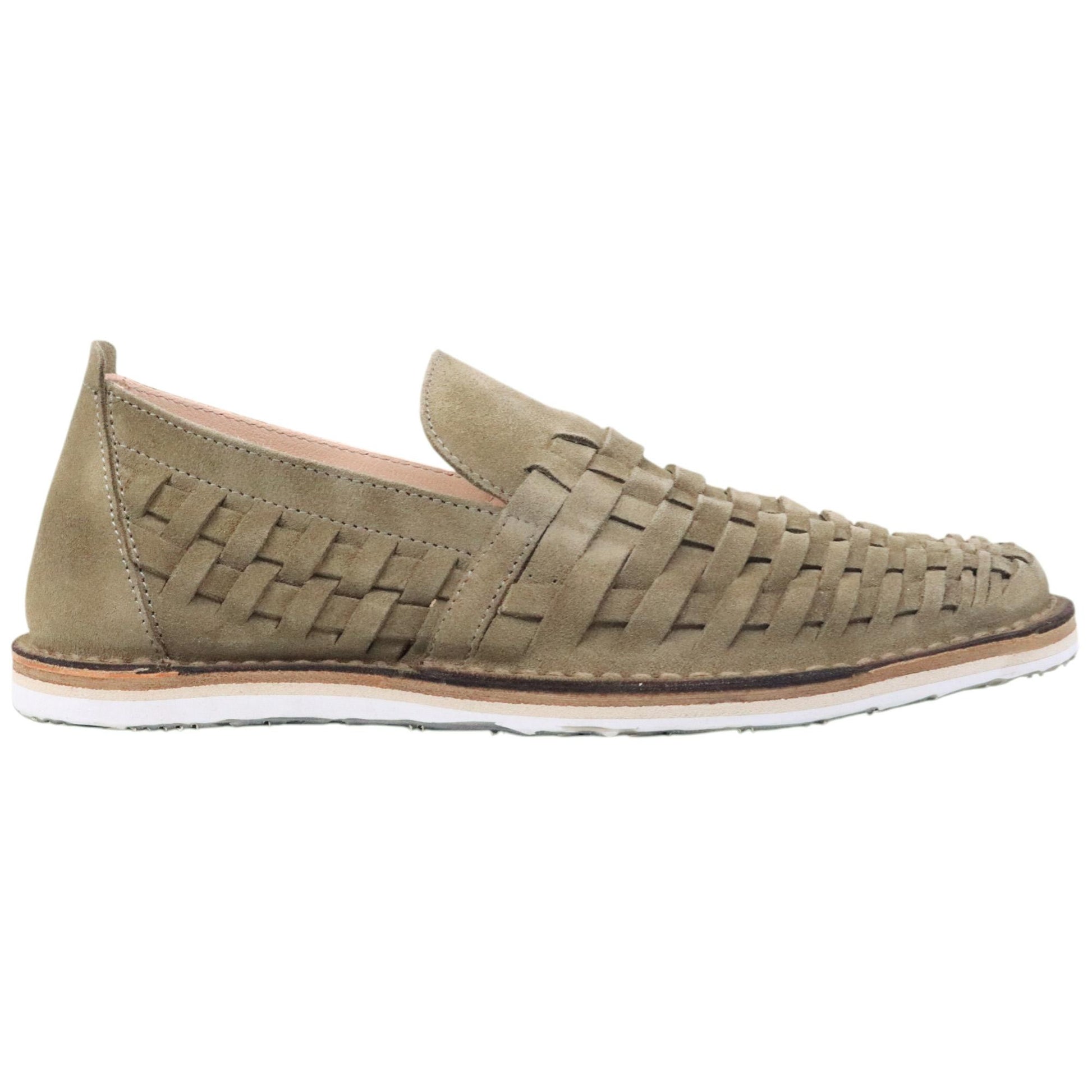 Astorflex Arakflex scarpa slip on in camoscio verde militare intrecciato 