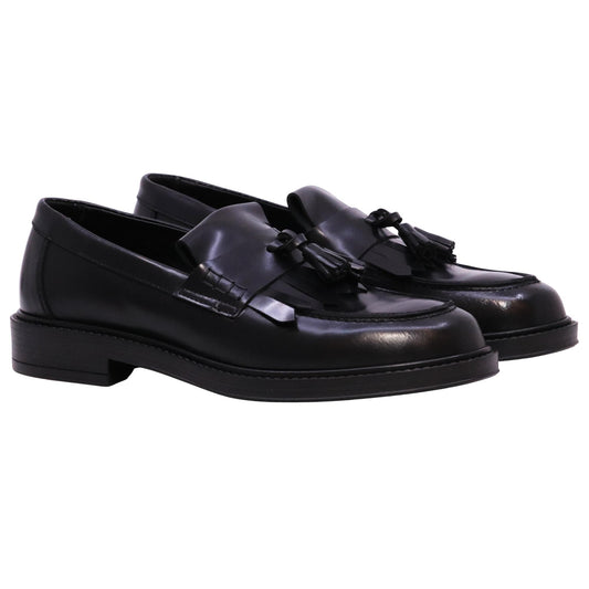 Pawelk's 25442 mocassino uomo in pelle nera con nappine 