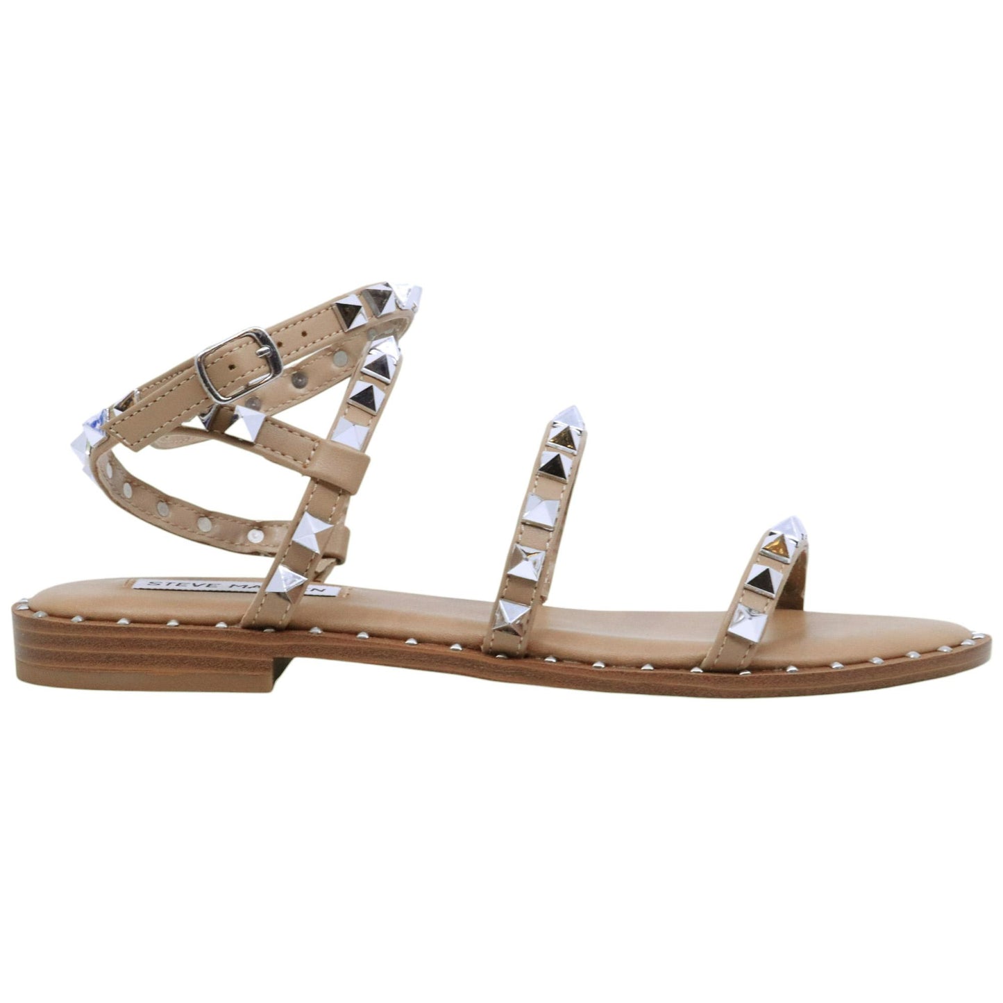 Sandalo Steve Madden Travel in similpelle Tan con borchie 