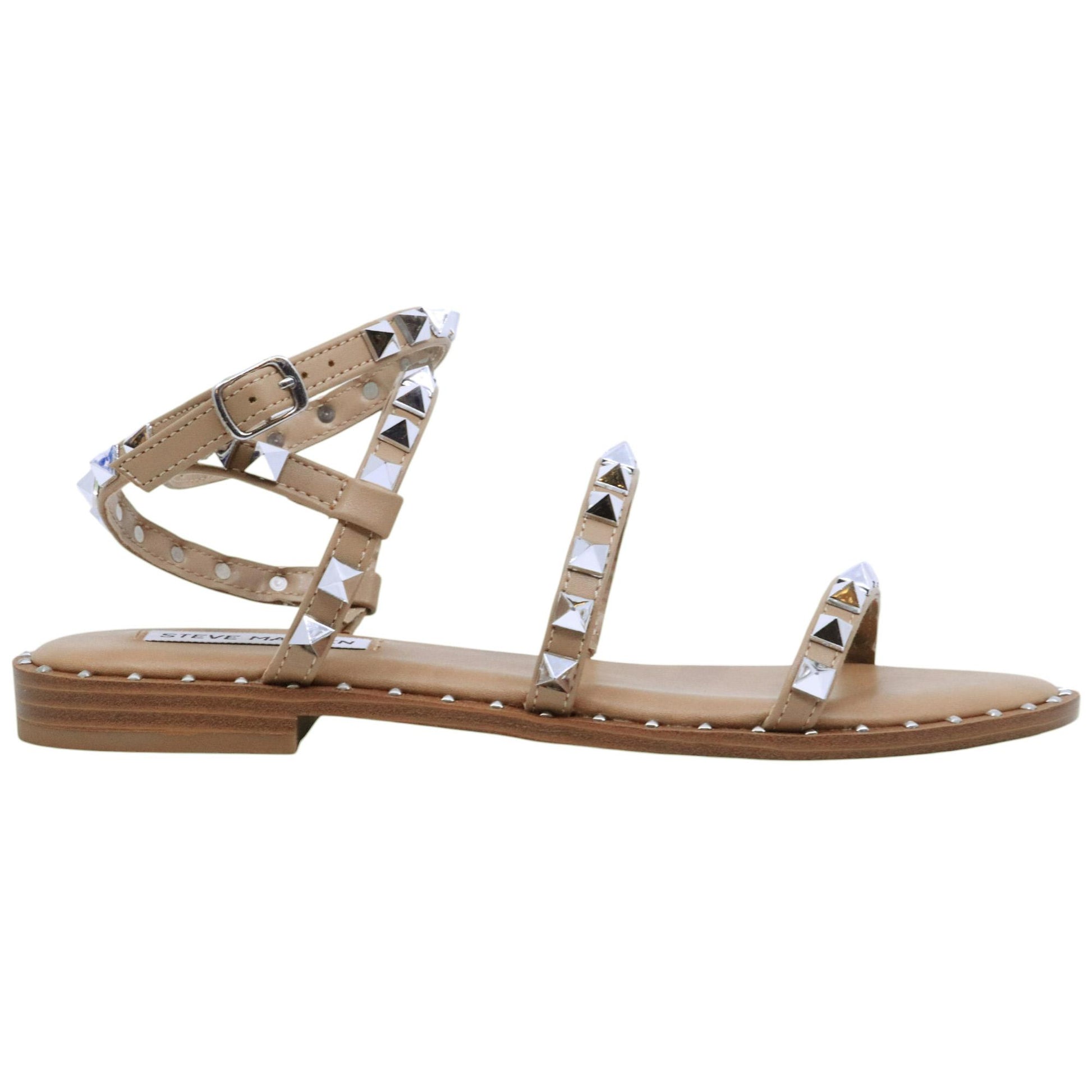 Sandalo Steve Madden Travel in similpelle Tan con borchie 