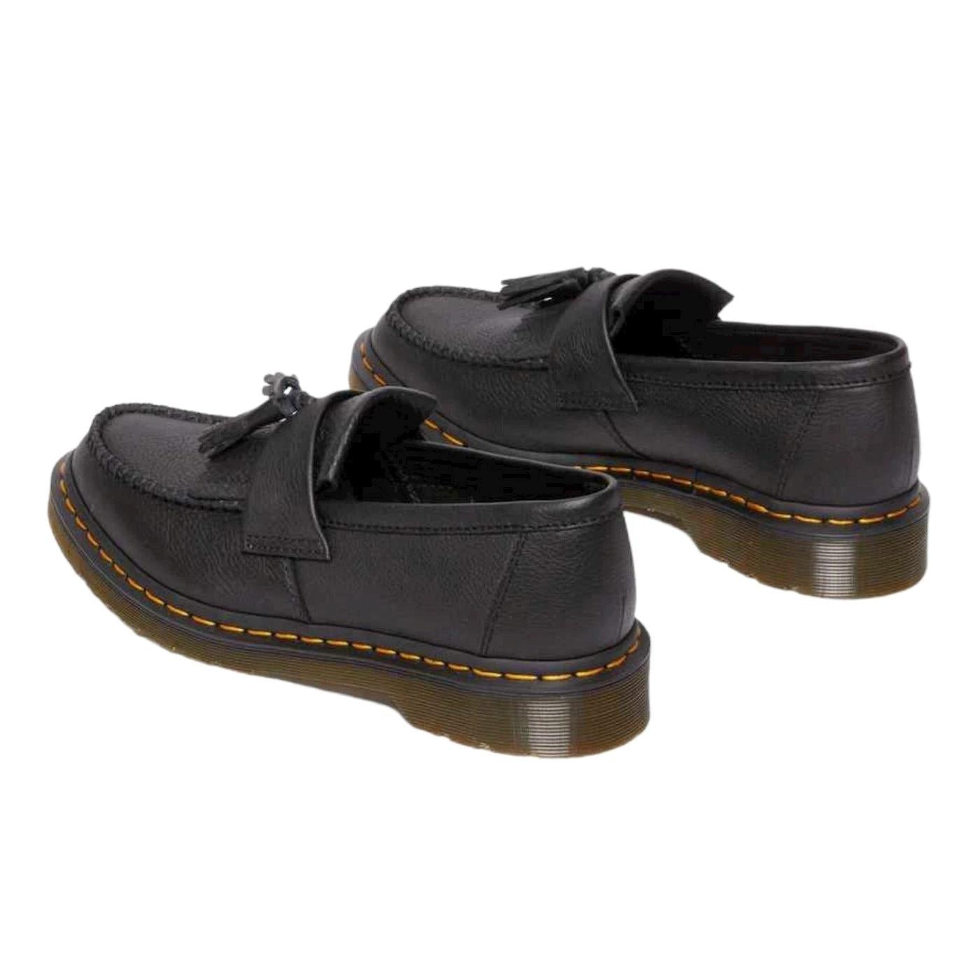 Dr Martens Adrian Mocassino donna in pelle virginia nera con nappine e frange 