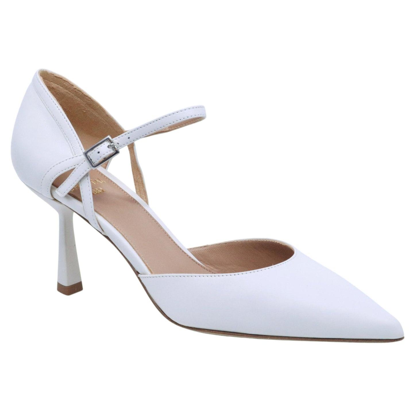 Décolleté donna Chantal 2330 in pelle bianco latte 