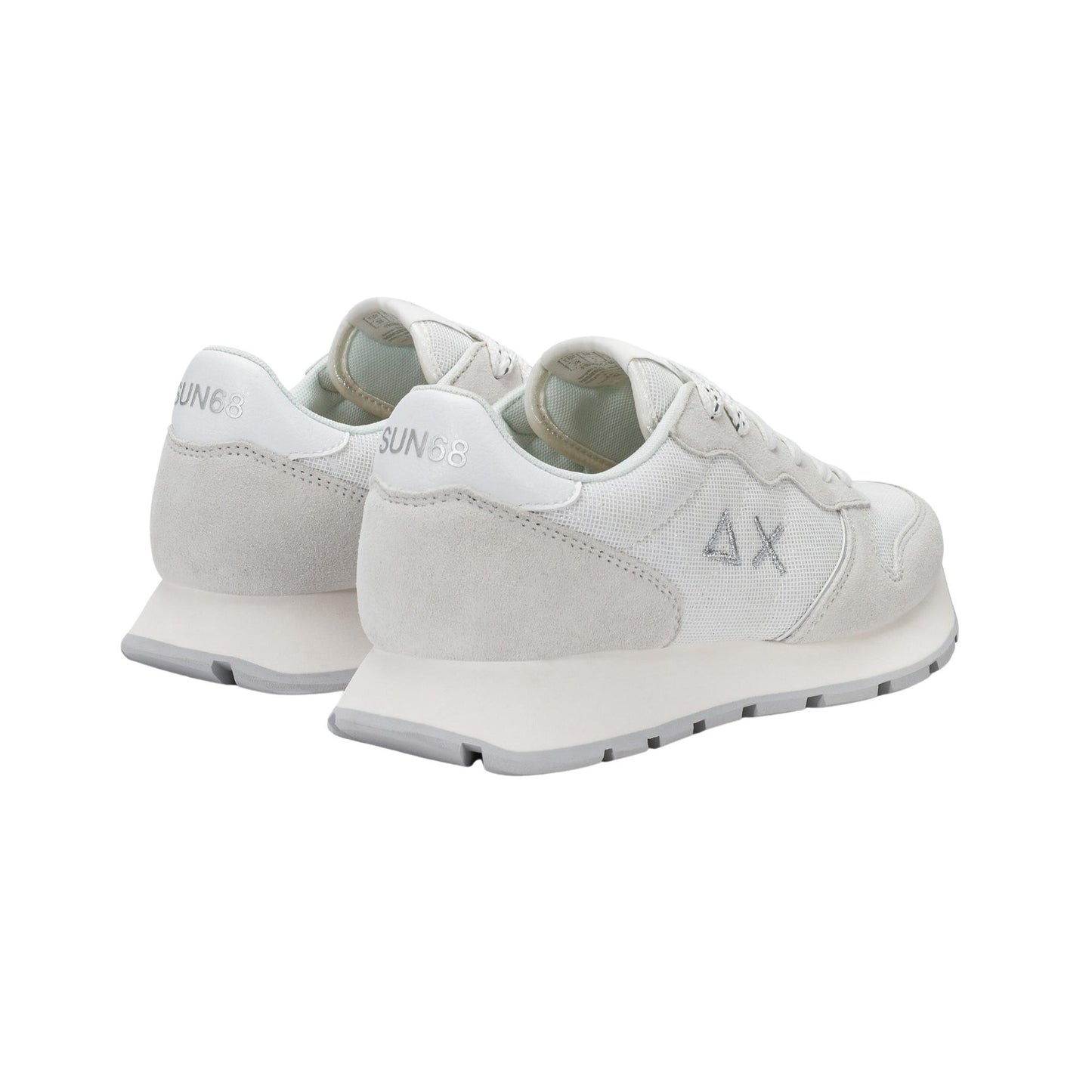 Sun68 Ally Glitter Z36203-01 sneaker donna in camoscio e lurex bianco 