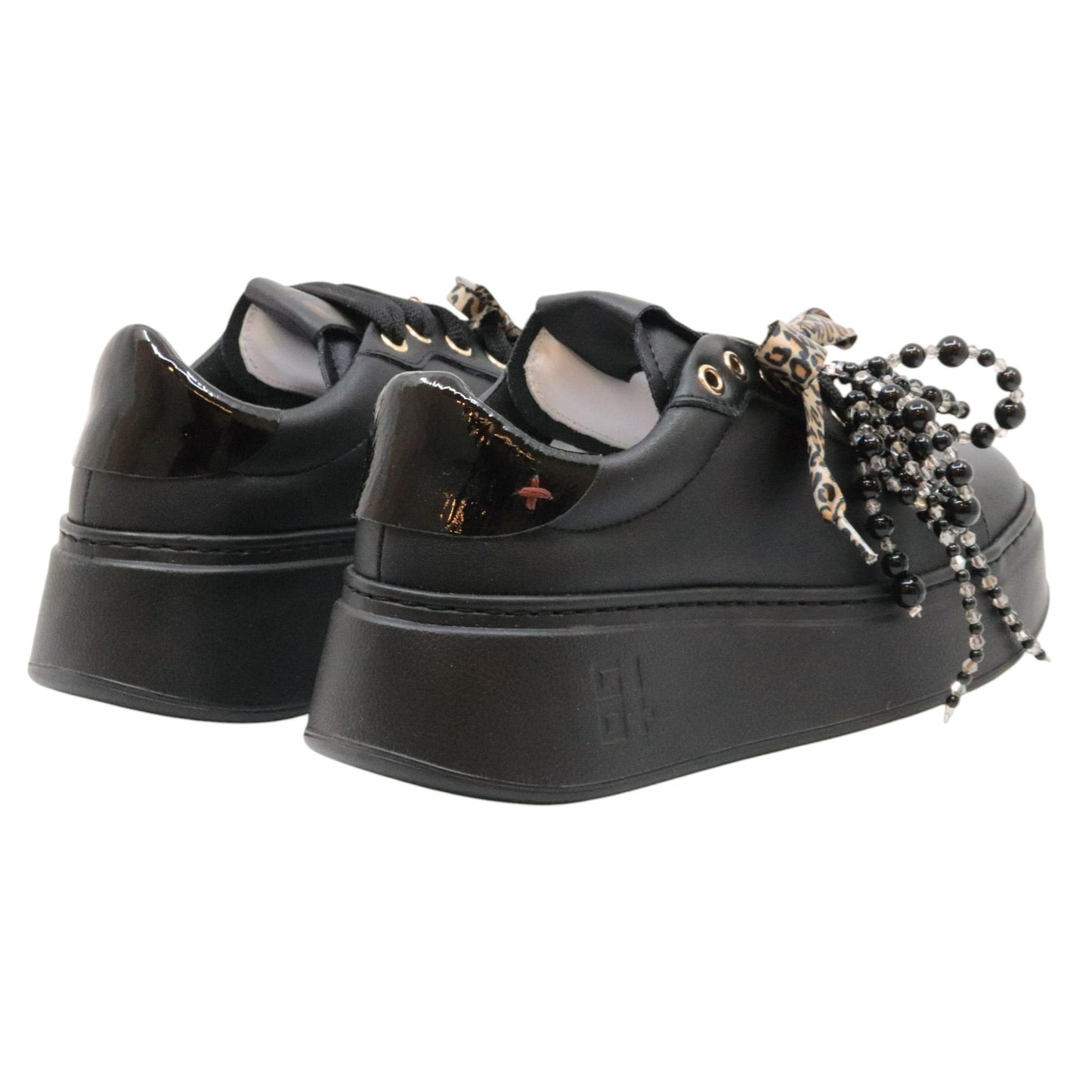 GIO+ PIA434A Combi sneaker donna in pelle nera 