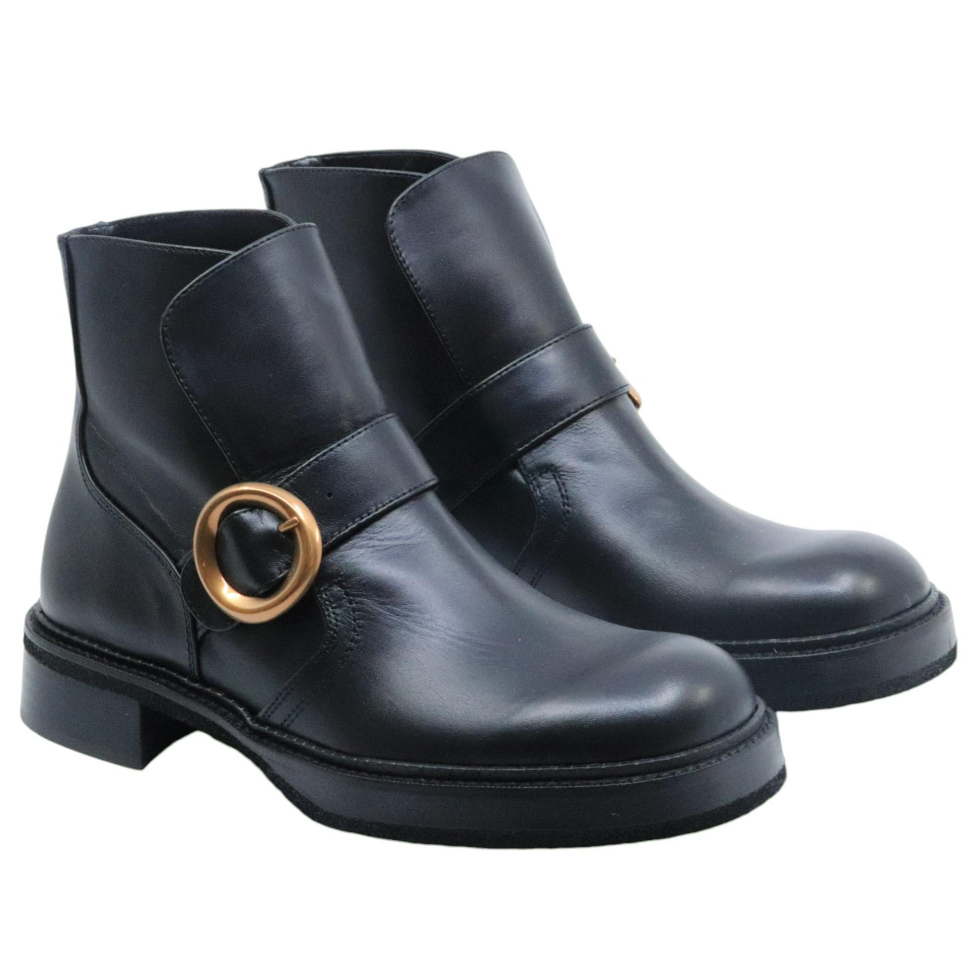 Ras 7857 stivaletto da donna in pelle nera 