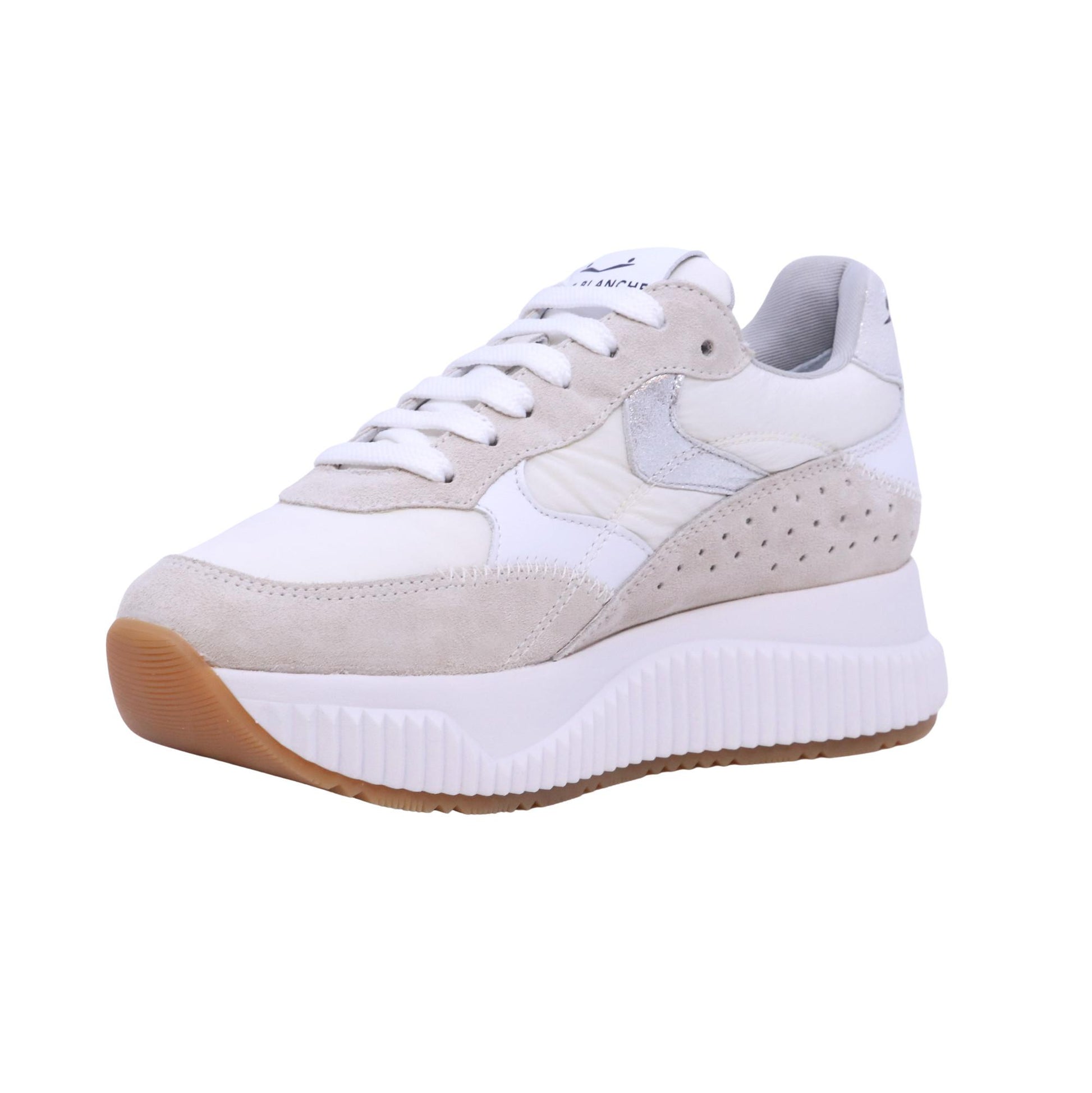 Voile Blanche Club01 Lana Ice White sneaker donna in camoscio e tessuto bianco 