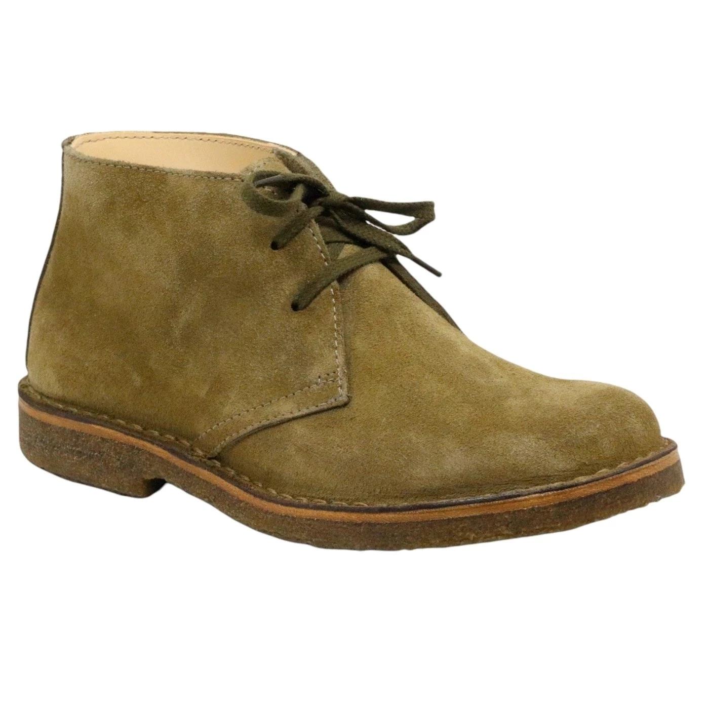 Polacchino Astorflex da uomo realizzato in pelle scamosciata di colore verde militare 