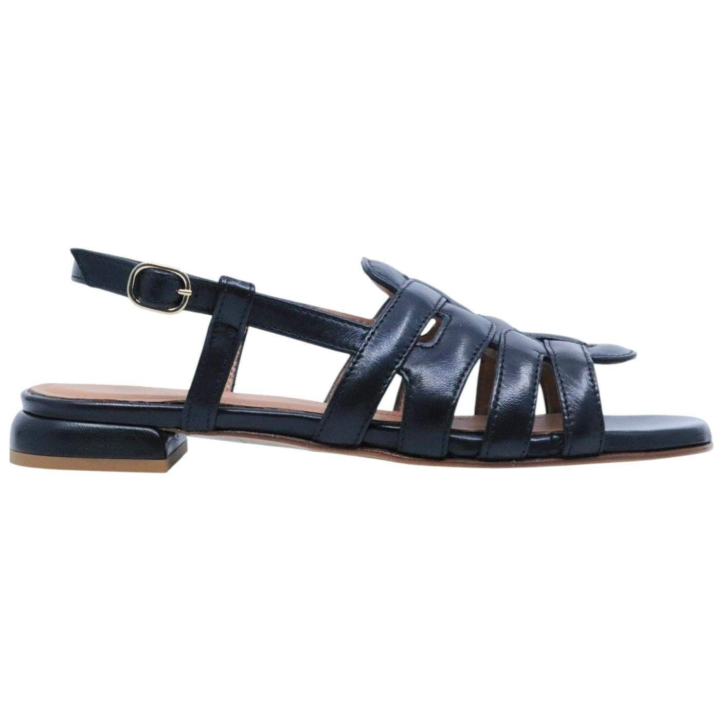 Sandalo donna Triver Flight 566 in pelle nera 