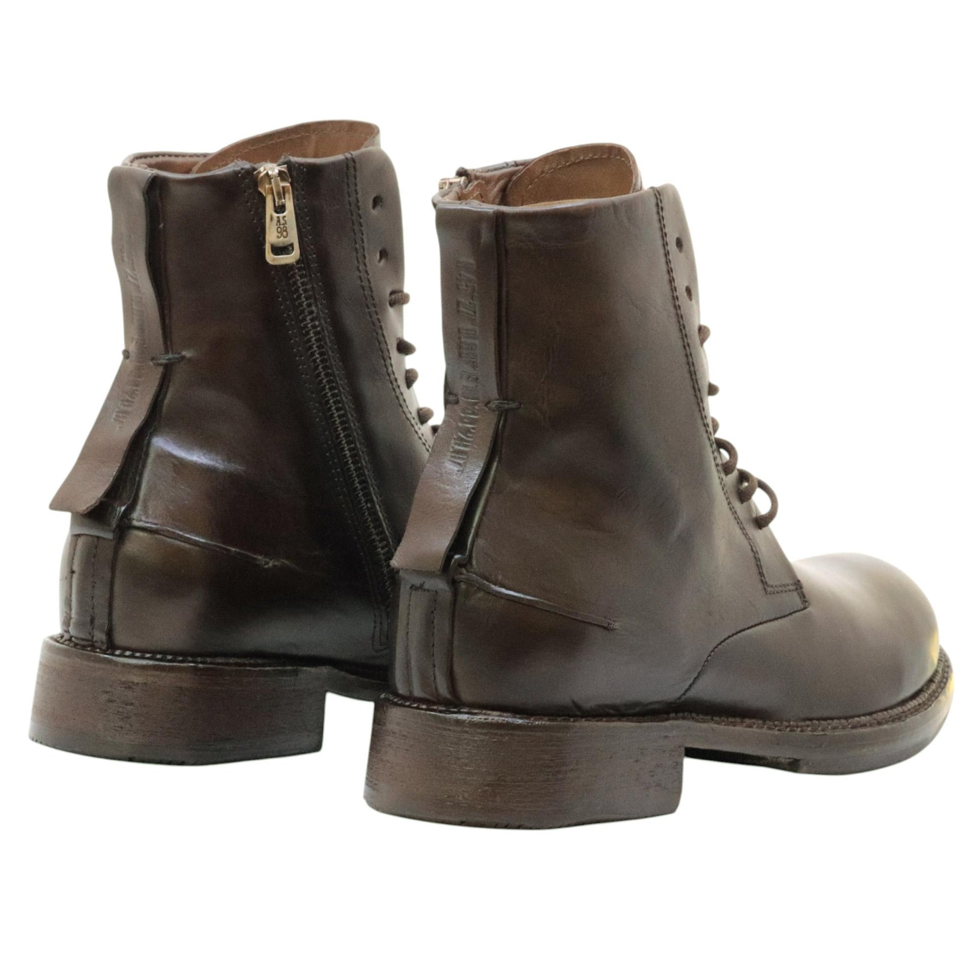 stivaletto uomo in pelle marrone Z18201FONDENTE AS98