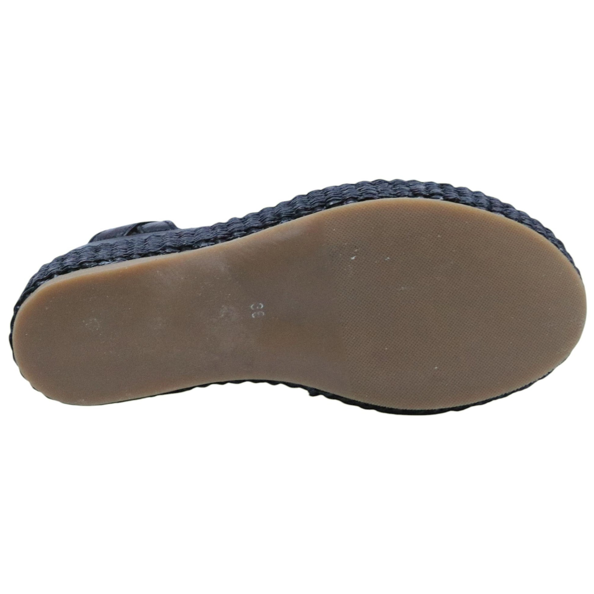 Sandalo zeppa Mjus L77002 in pelle nera 