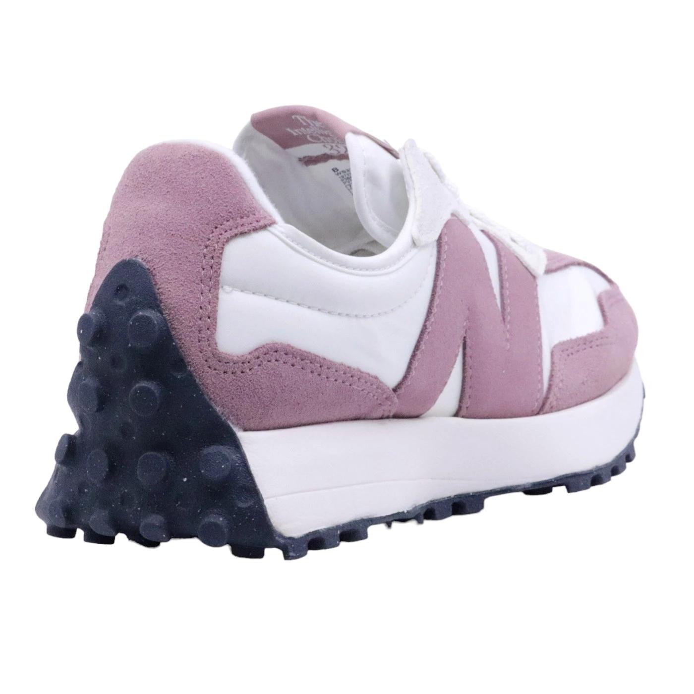 New Balance 327 sneaker donna in tessuto tecnico bianco e camoscio rosa 
