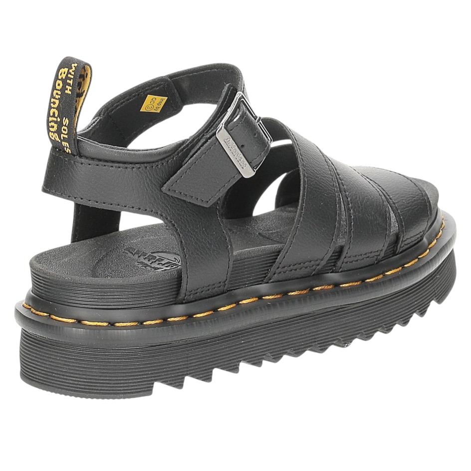 Dr Martens Blaire Athena sandalo donna in pelle nera<BR/> 