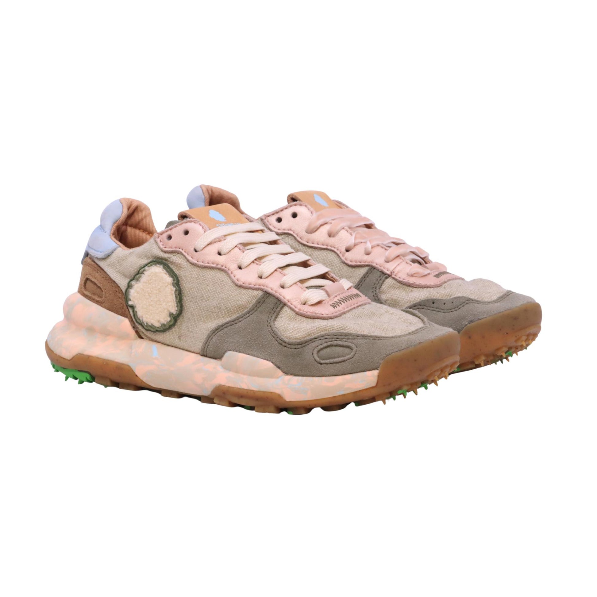 Satorisan Chacrona Linen Urbanite Green W sneaker donna in camoscio e tessuto 