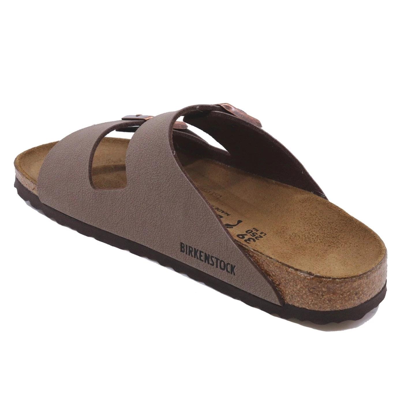 Birkenstock Arizona Birkibuc Mocca sandalo doppia fascia Narrow Fit 