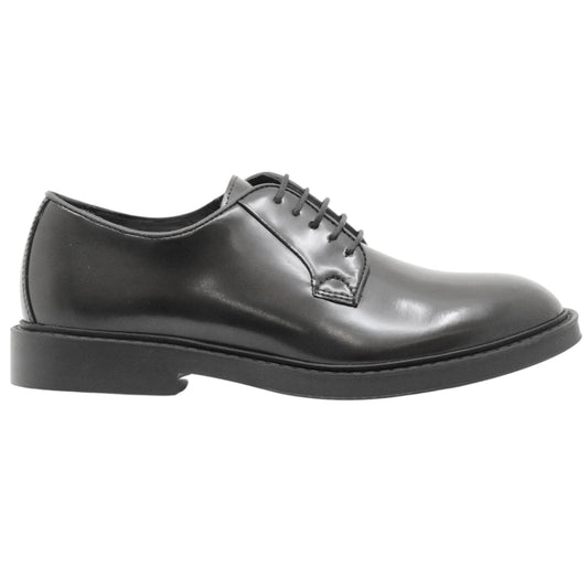 Antica Cuoieria 23050 scarpa derby uomo in pelle lucida nera 