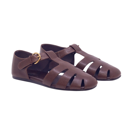 Jeffrey Campbell Theorize sandalo donna in pelle dark brown 