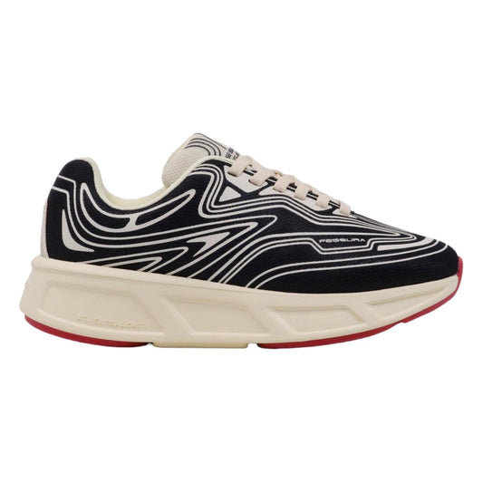 Sneaker donna Fessura Runflex #02 in tessuto tecnico nero 