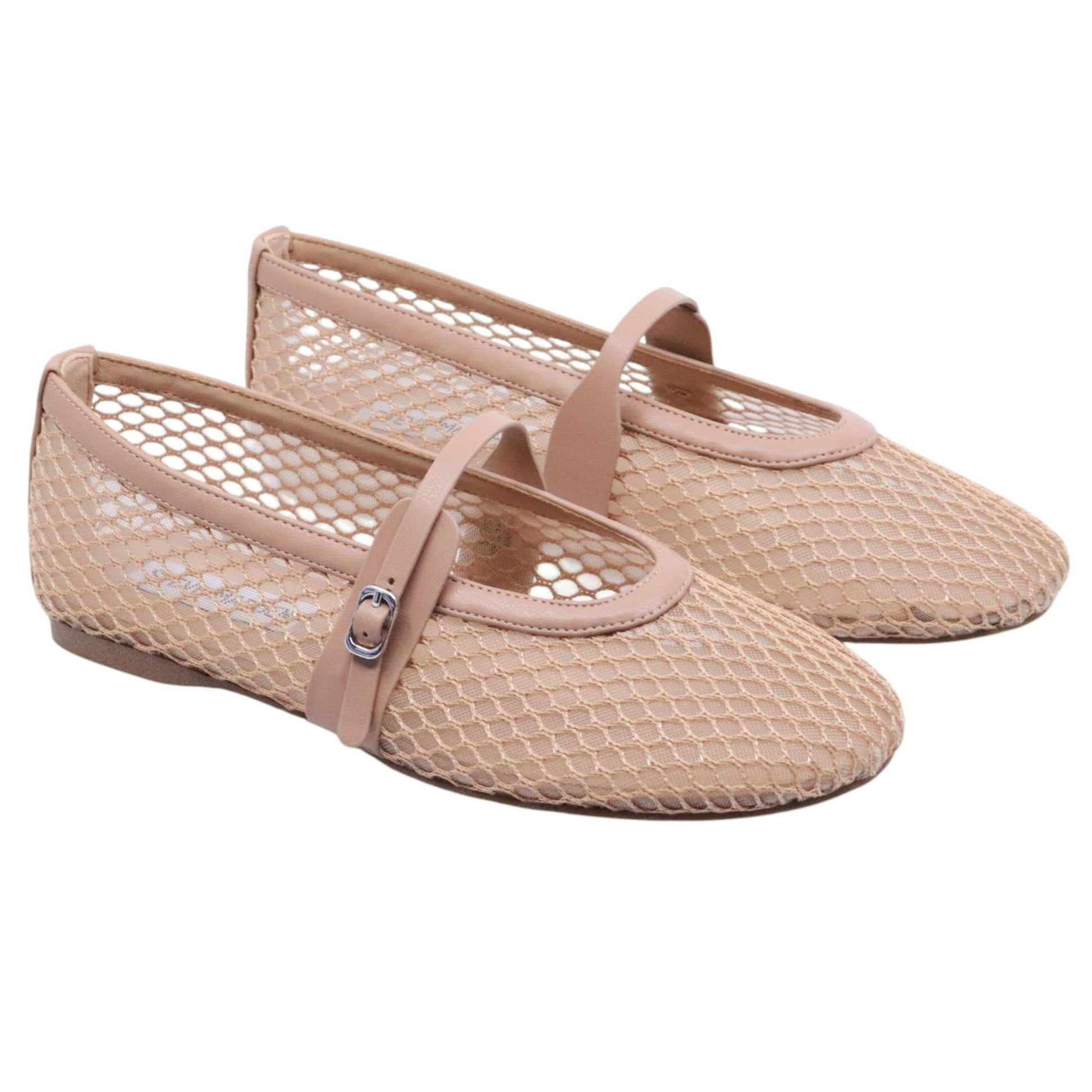 Ballerina Steve Madden Rejoice in similpelle nude e rete trasparente 