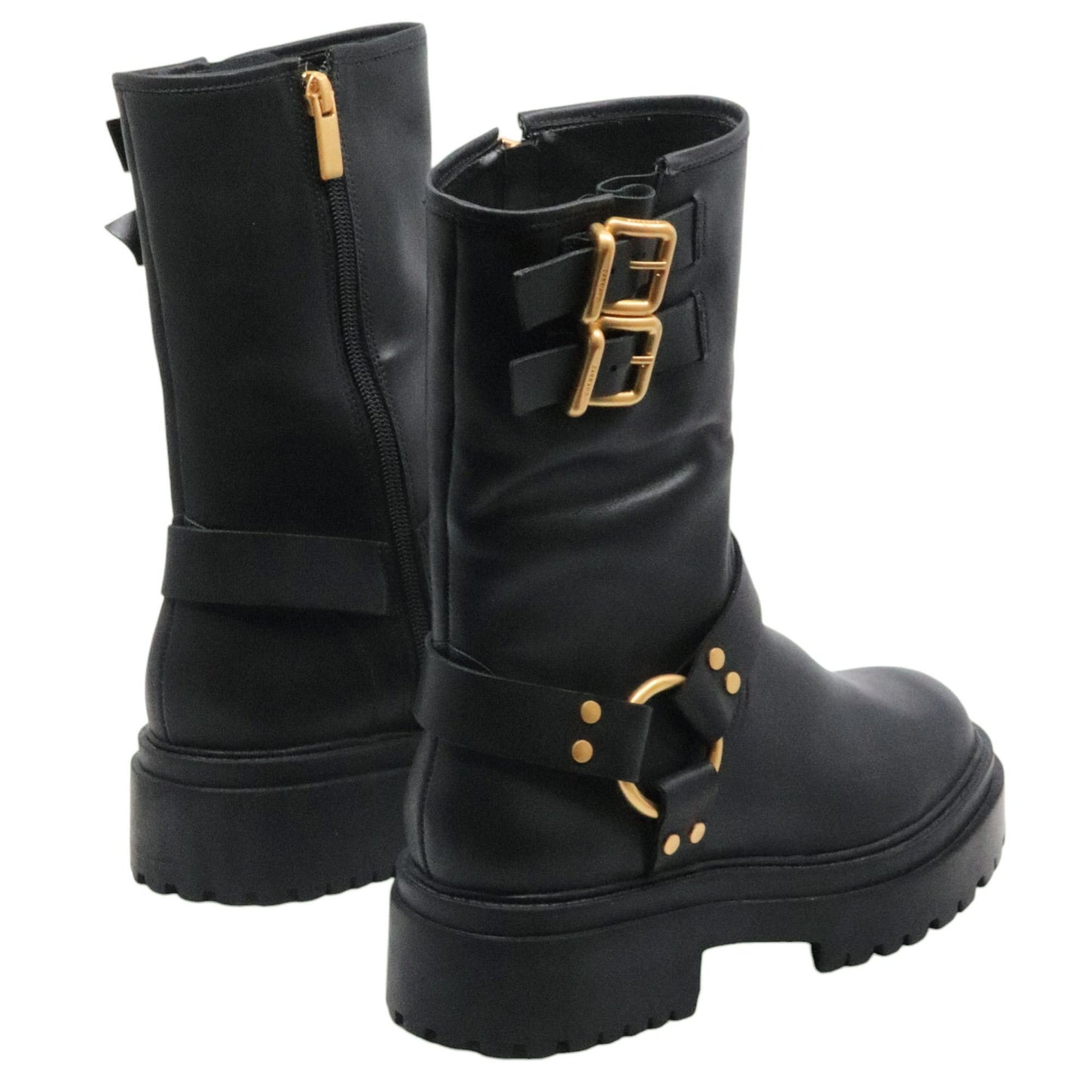 Stivale Biker donna Carrano 506034 in pelle nera 