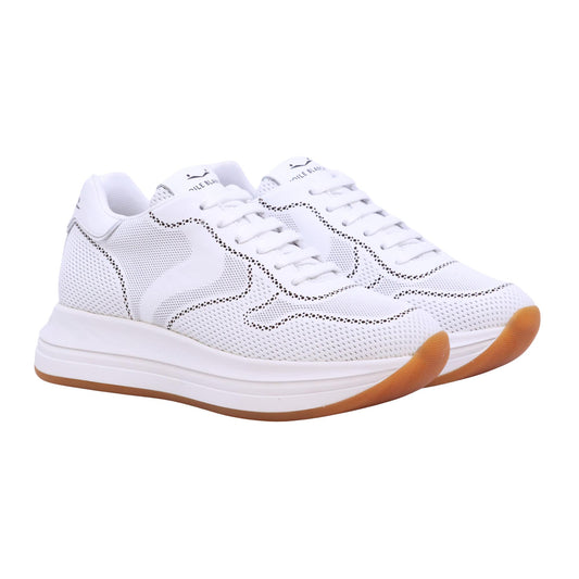 Voile Blanche Merry 15 sneaker donna in pelle bianca traforata 