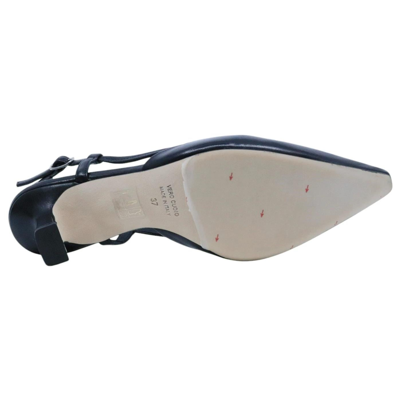 Slingback donna The Seller EN809 in pelle nera 
