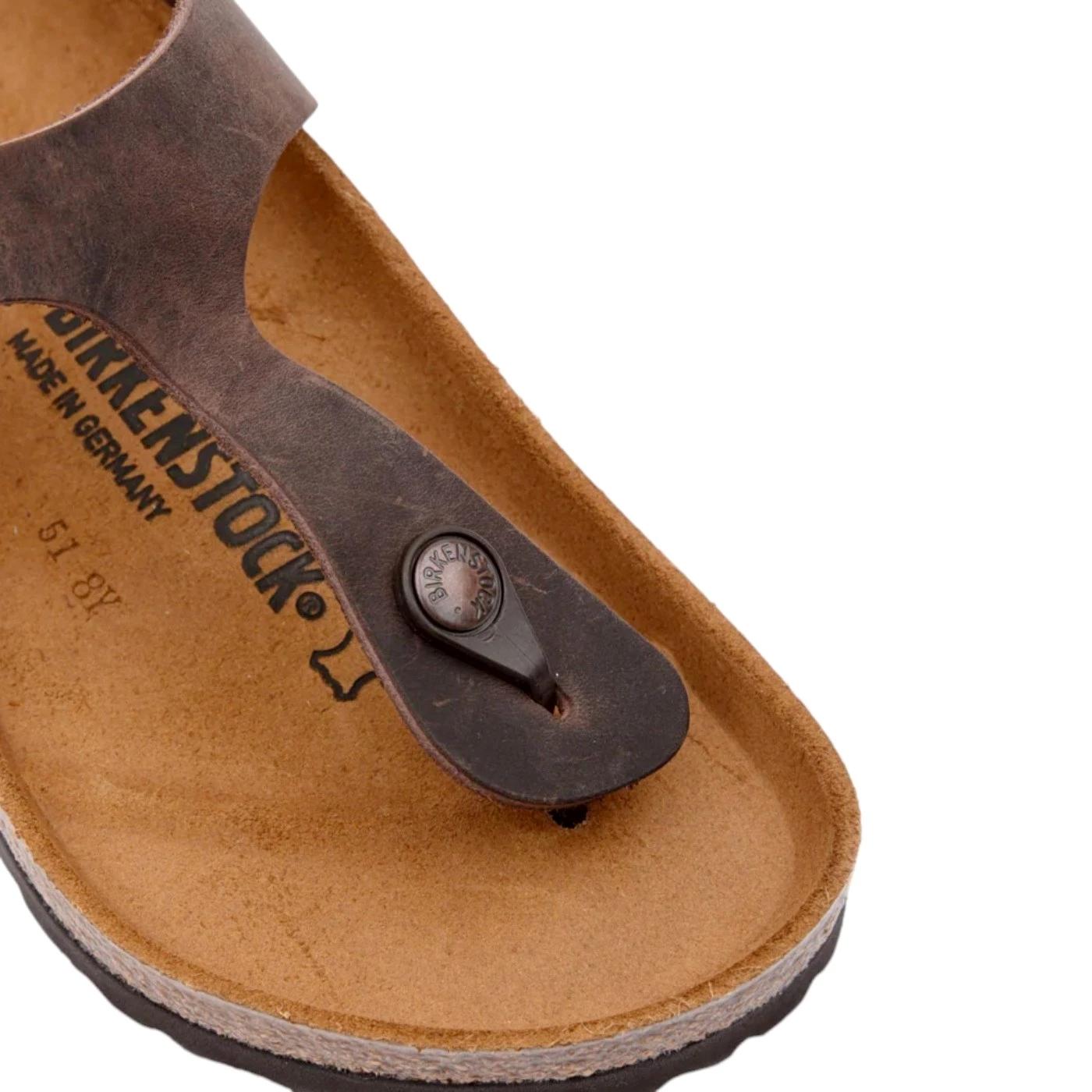 Birkenstock Gizeh Oiled Leather Habana sandalo infradito Regular Fit 