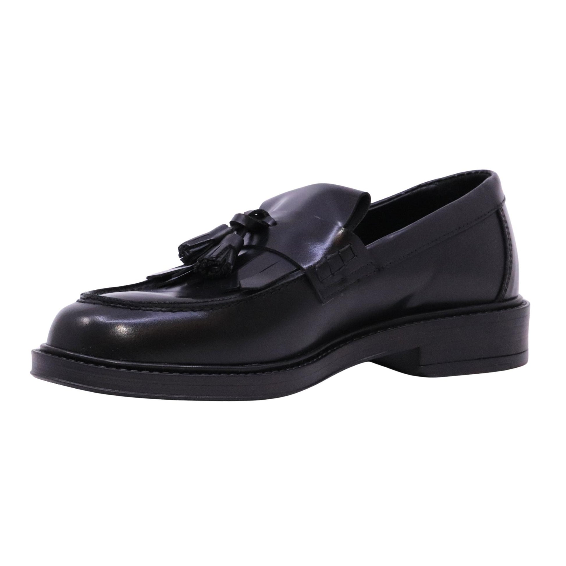 Pawelk's 25442 mocassino uomo in pelle nera con nappine 