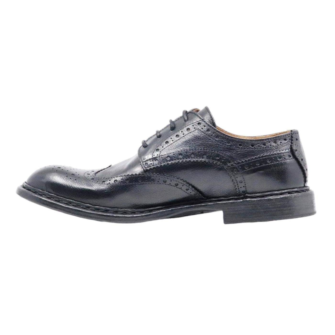 Crispiniano 481 scarpa derby imperiale da uomo in pelle nappata nero 
