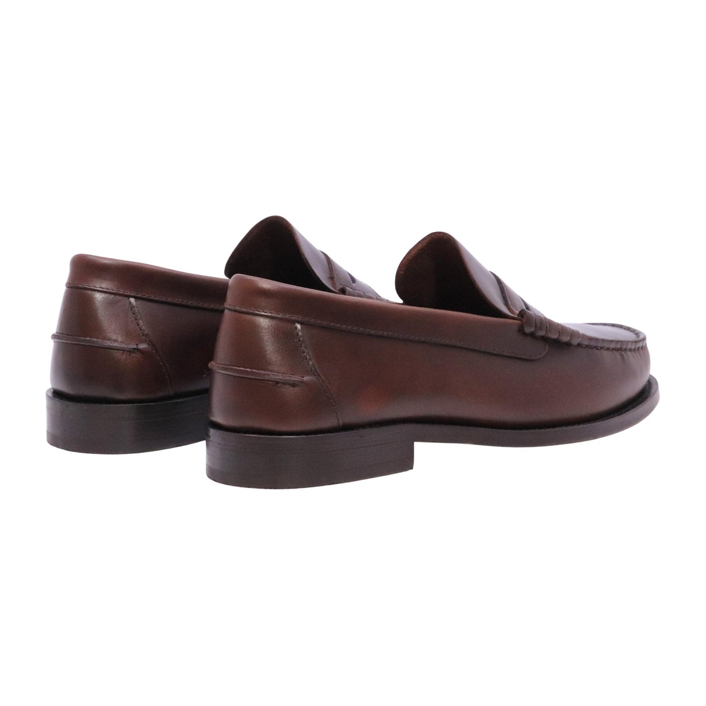 Saxone of Scotland Coll 23 G mocassino uomo in pelle marrone scuro fondo cuoio 