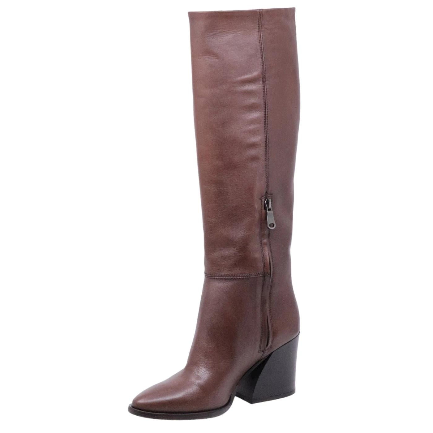 Stivale donna Curiositè 1634 in pelle in colore marrone 