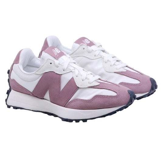 New Balance 327 sneaker donna in tessuto tecnico bianco e camoscio rosa 