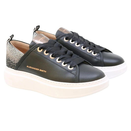 Sneaker donna Alexander Smith Wembley in pelle nera 
