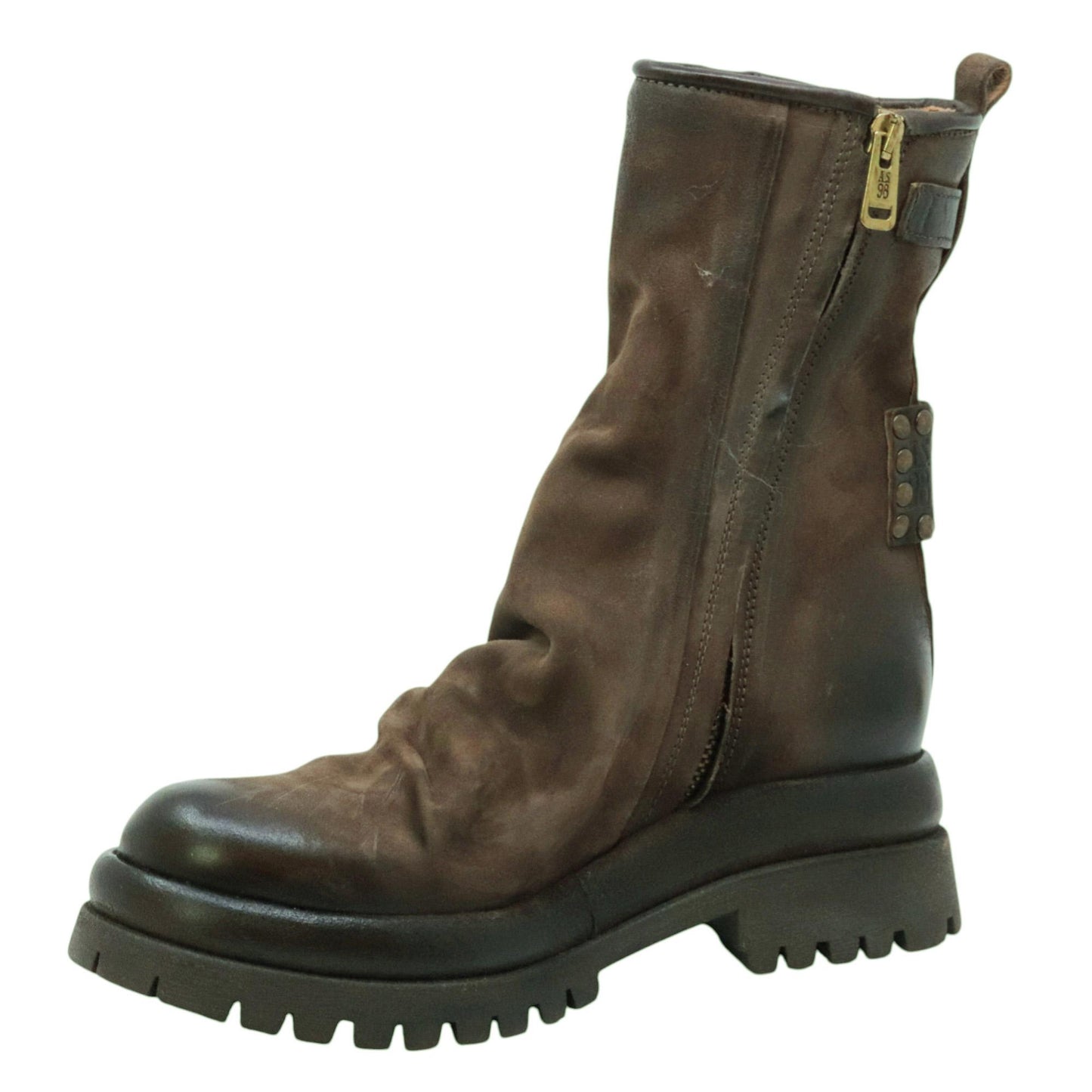 AS98 B51226 stivaletto donna in pelle marrone ebano 