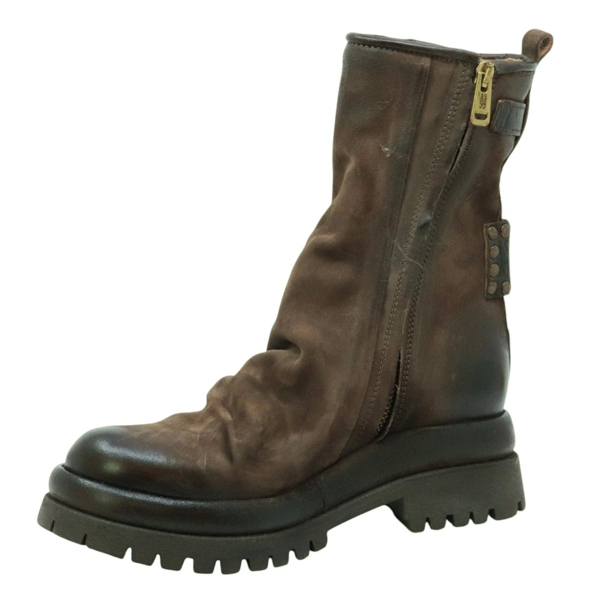 AS98 B51226 stivaletto donna in pelle marrone ebano 