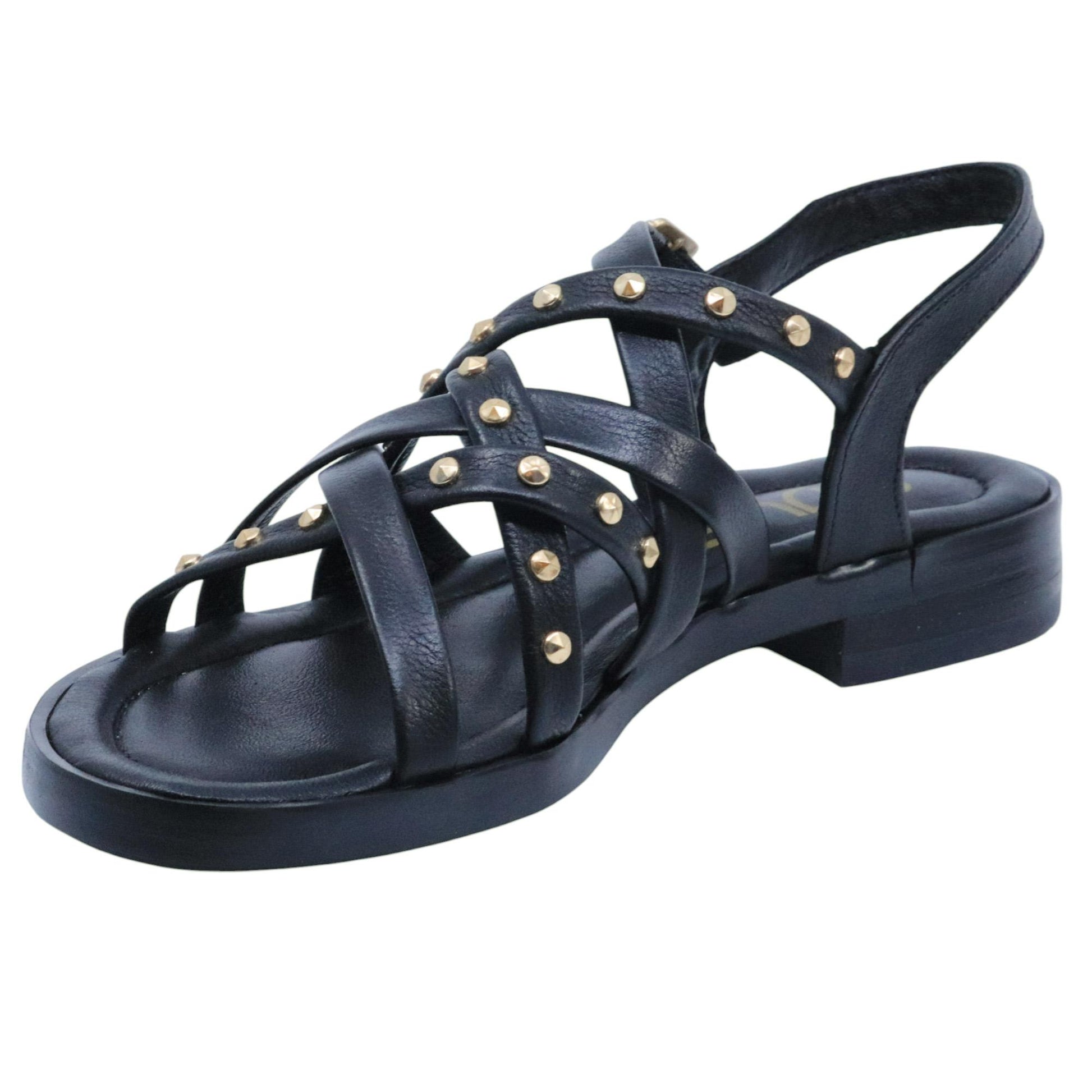 Sandalo basso Mjus Cagliari L80007 in pelle color nero 