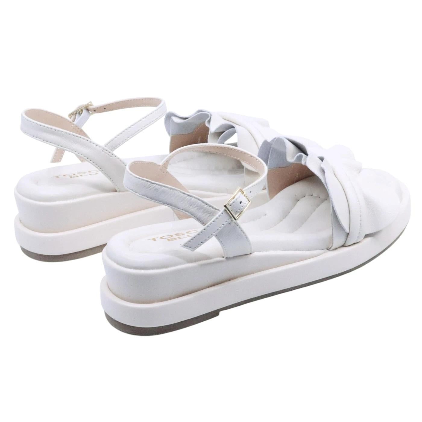 Sandalo donna Tosca Blu Star in pelle avorio 