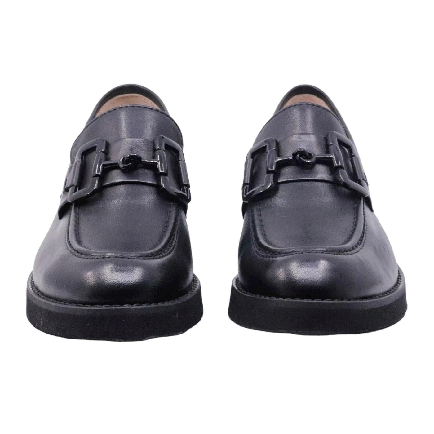 Mocassino donna Le Briella in pelle nappata di colore nero con morsetto 