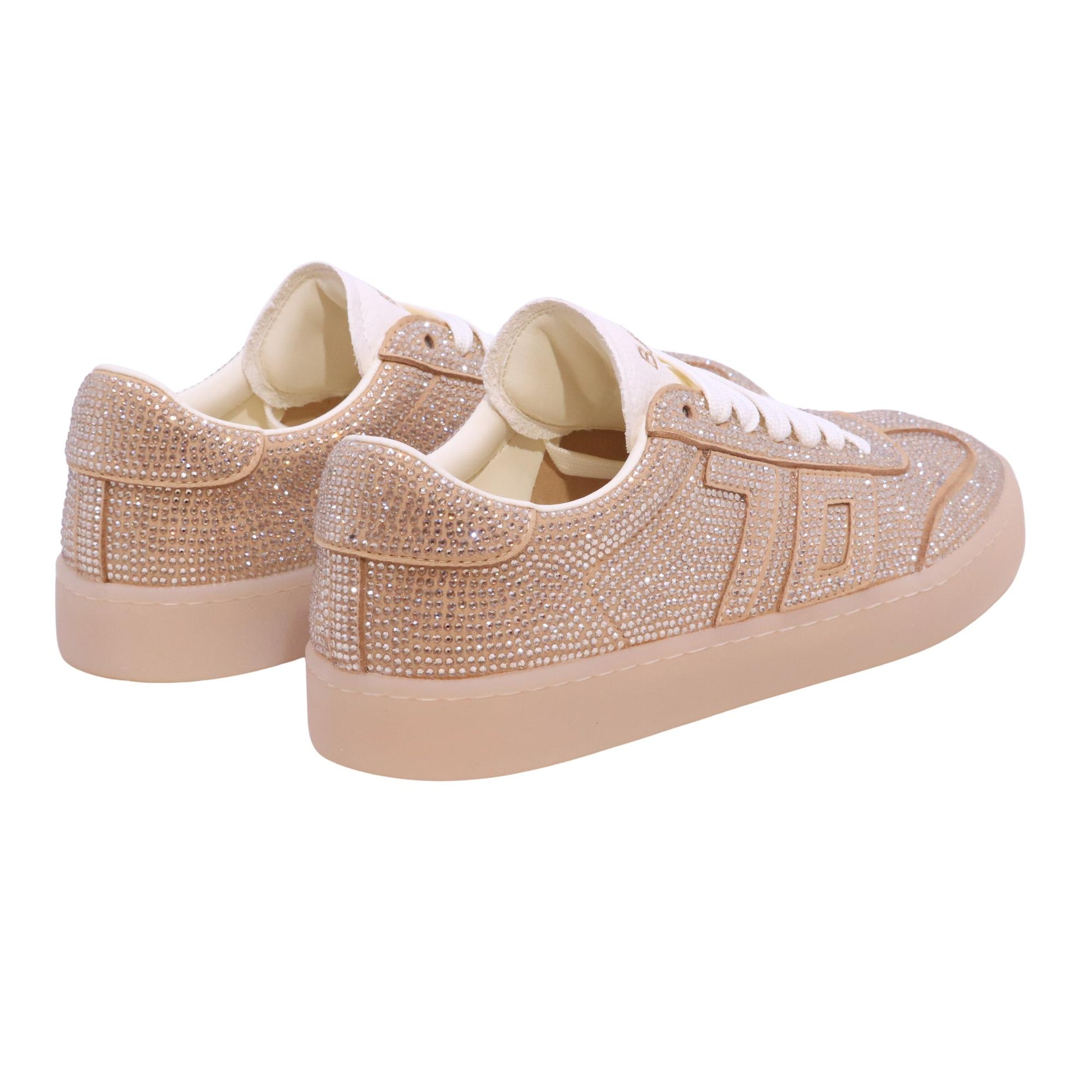 Back 70 108041 sneaker donna in camoscio con strass oro fondo cassetta leggero 