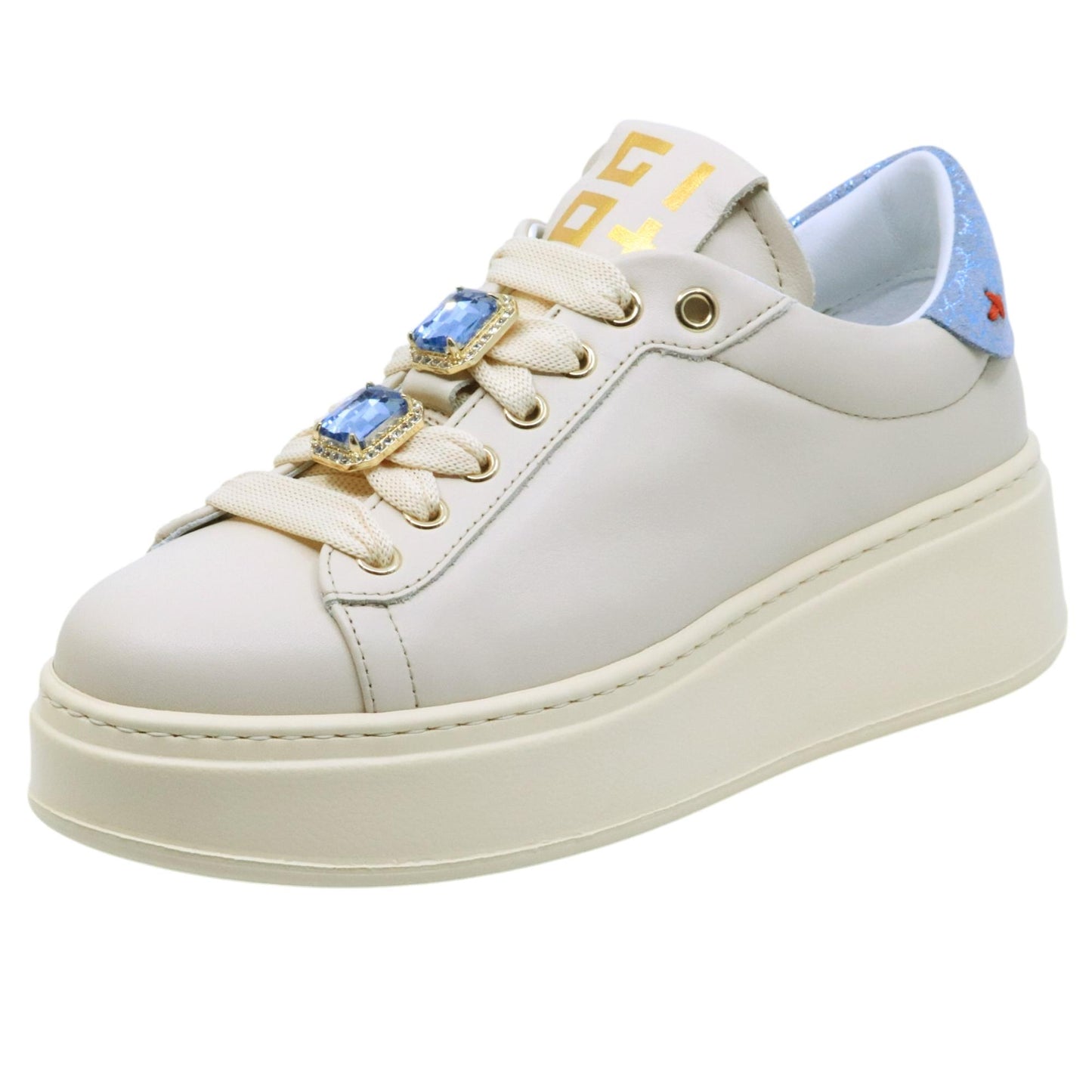 Sneaker donna Gio+ PIA312A in pelle beige 
