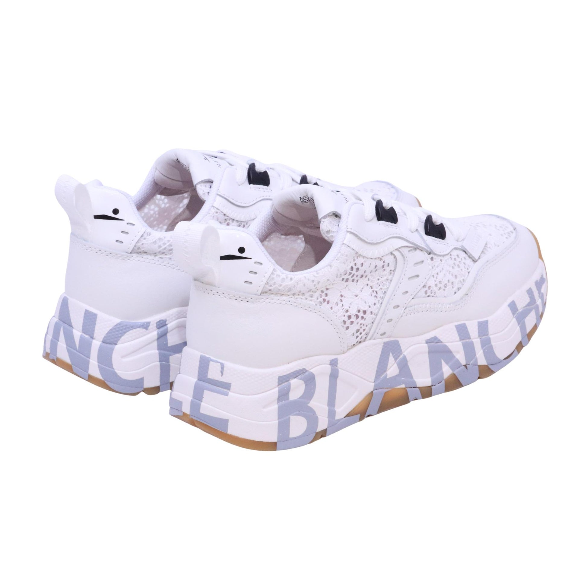 Voile Blanche CLUB105 sneaker donna in pelle e tessuto bianco 