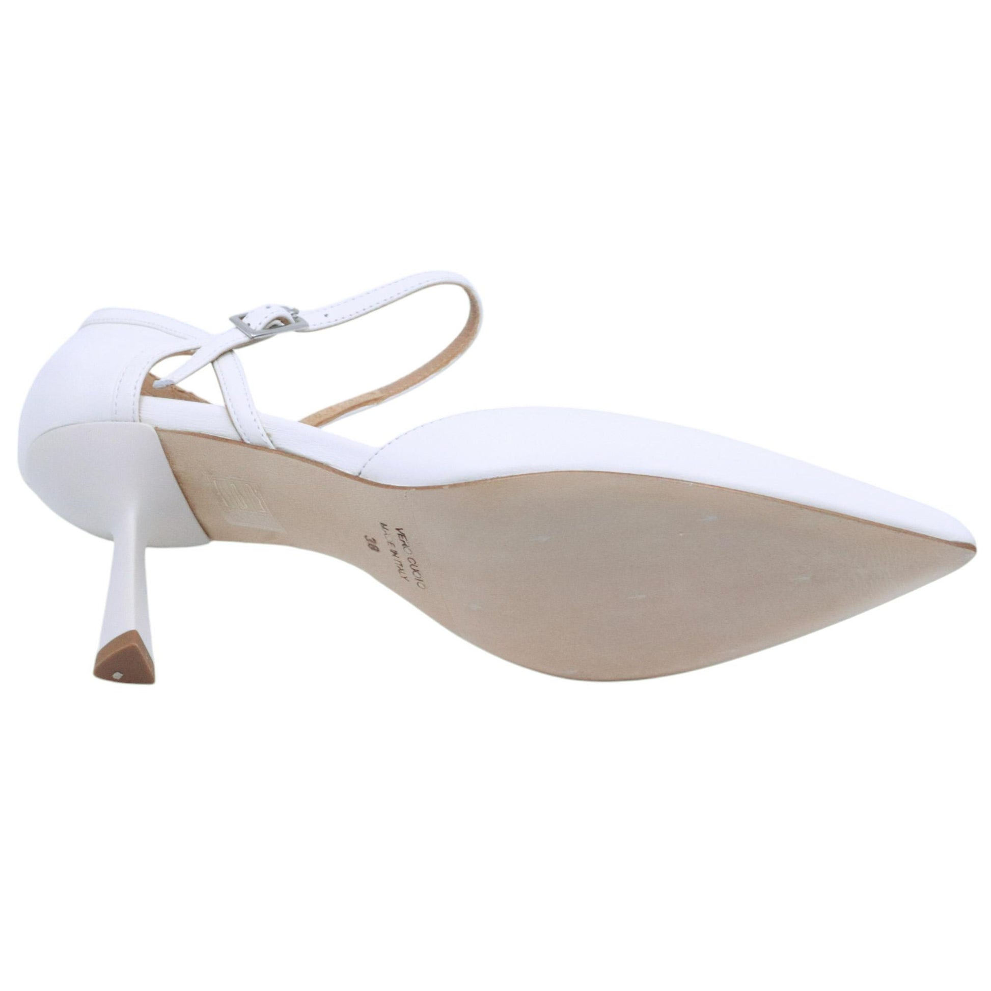 Décolleté donna Chantal 2330 in pelle bianco latte 