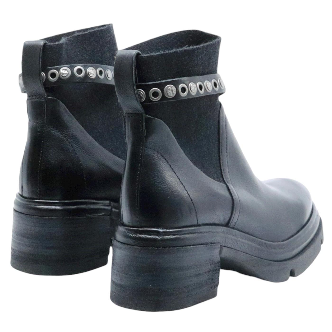 Stivaletto donna AS98 A89219 in pelle nera 