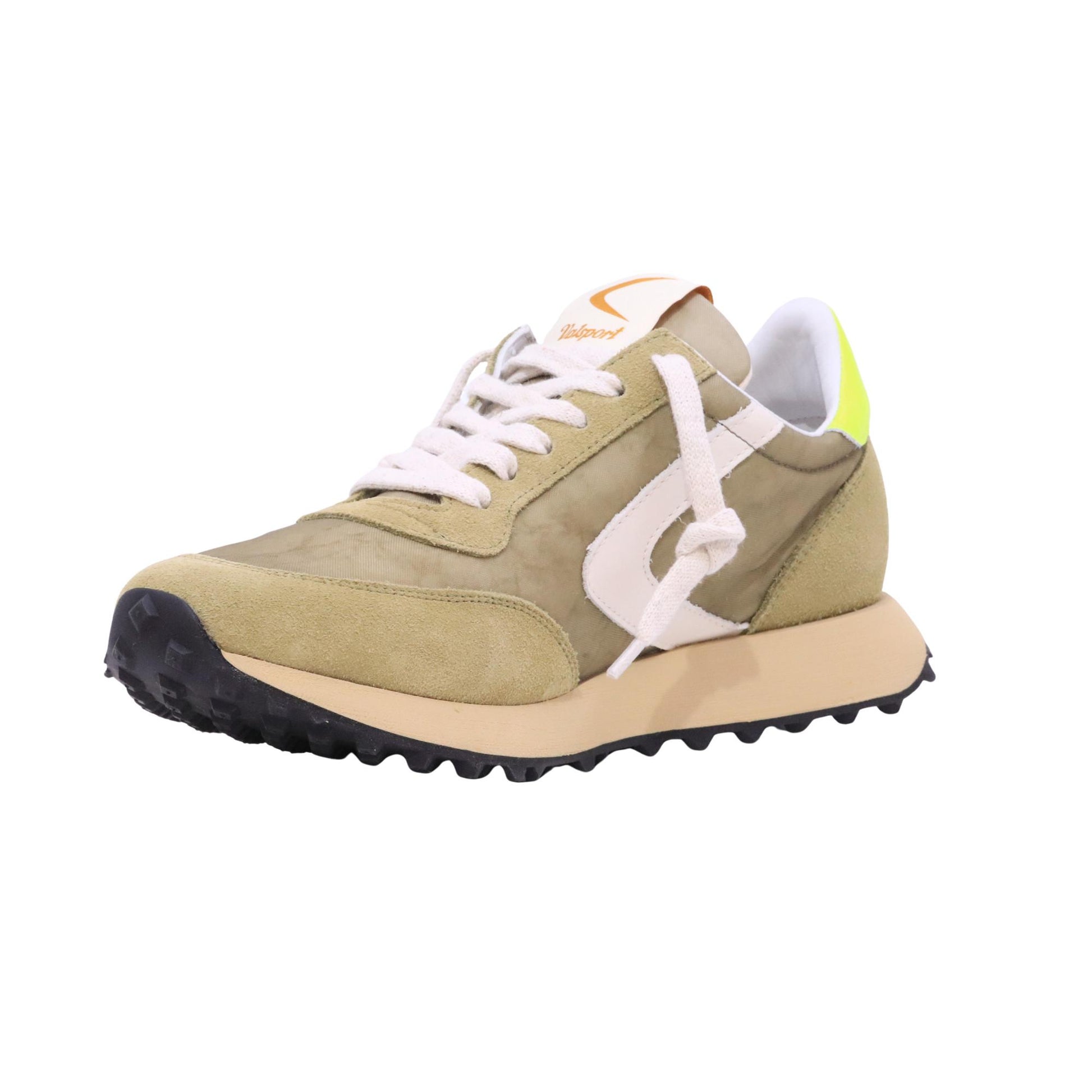 <BR/><BR/><BR/><BR/><BR/>Valsport Start Heritage Fluo sneaker uomo in nylon verde oliva e camoscio<BR/> 