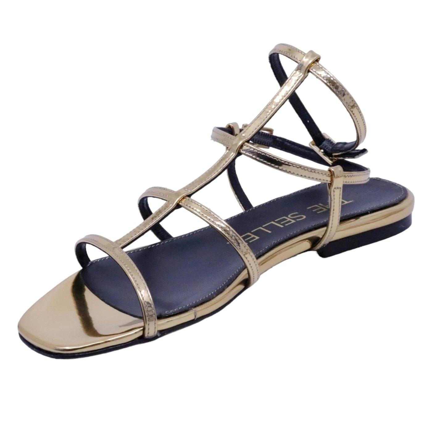 Sandalo basso The Seller PE901 specchiato oro 