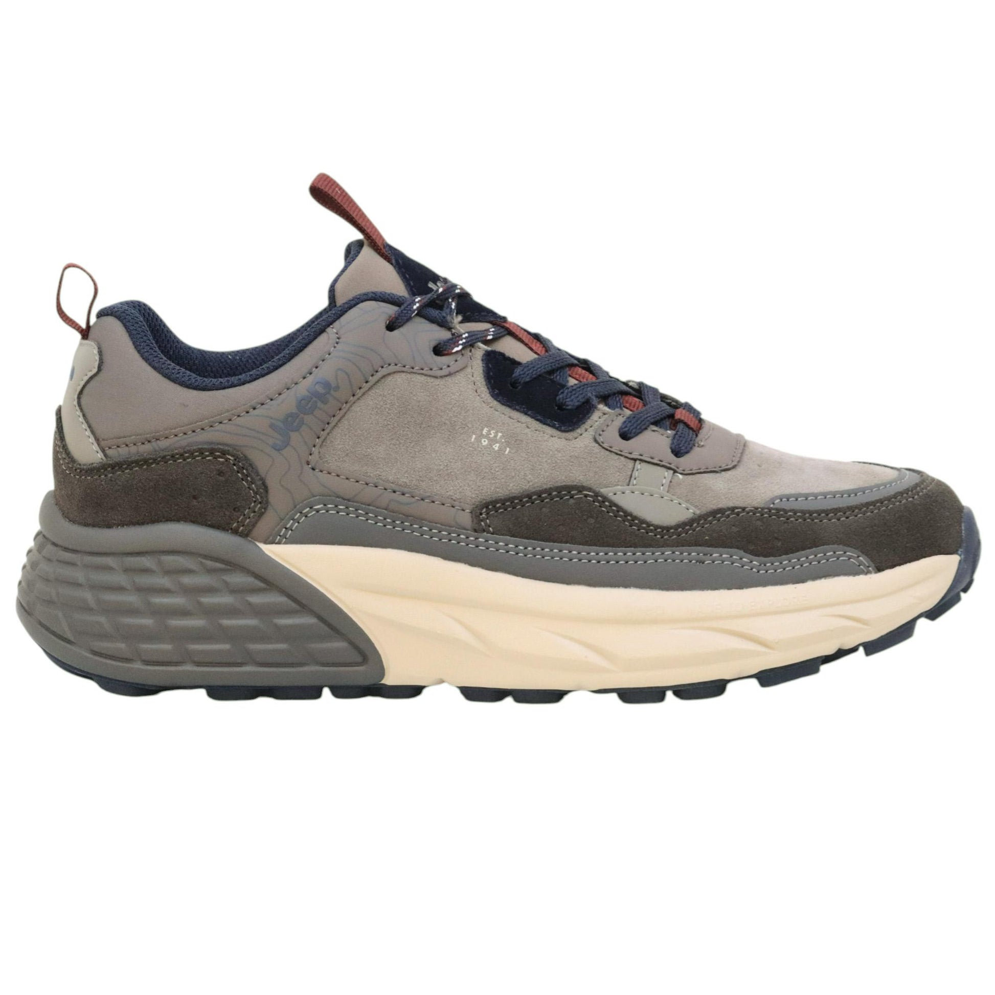 Jeep Footwear Groove sneaker uomo in pelle scamosciata giriga 